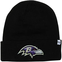 Bonnet en tricot à revers surélevé noir de marque Baltimore Ravens '47 pour hommes