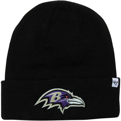 Bonnet en tricot à revers surélevé noir de marque Baltimore Ravens '47 pour hommes