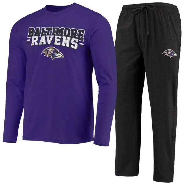 Concepts Sport Purple, Black Baltimore Ravens Plus Size Badge T-shirt And  Pants Sleep Set in Blue