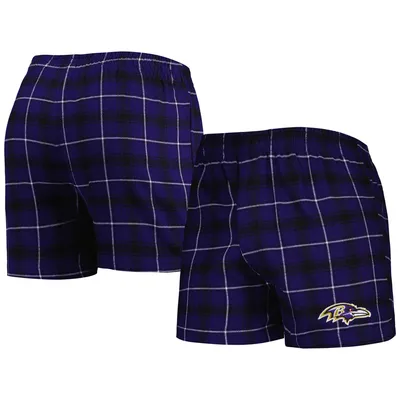 Men's Baltimore Ravens Concepts Sport Purple/Black Ledger Flannel Boxers