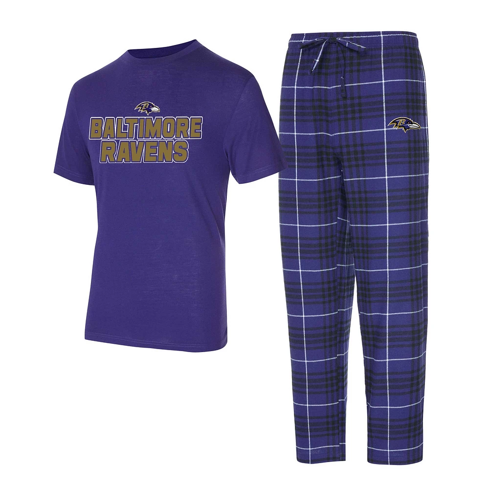 Men's Concepts Sport  Purple/Black Baltimore Ravens Vector T-Shirt & Flannel Pants Sleep Set