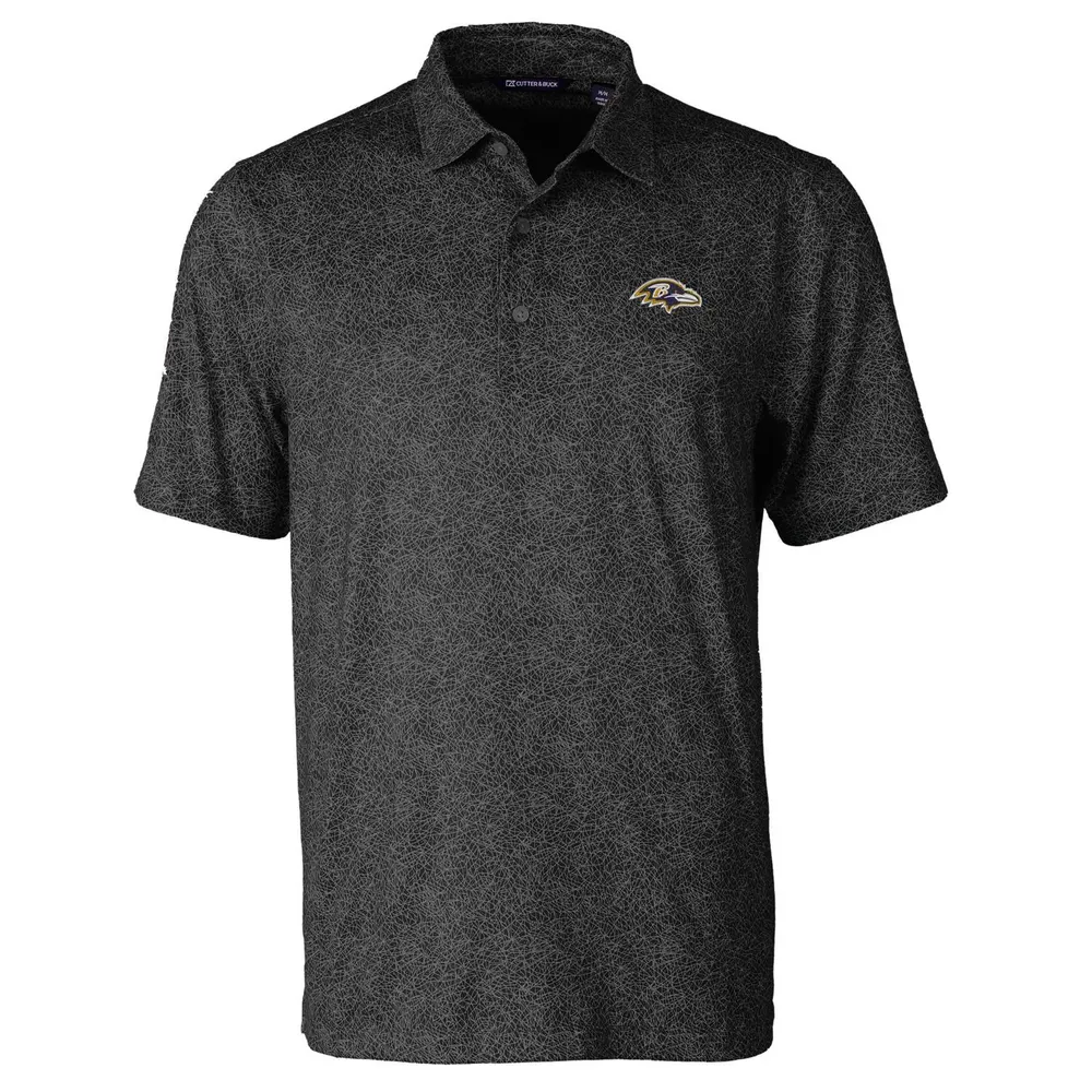 Baltimore Ravens Cutter & Buck Pike Constellation Print Stretch Polo - Gray