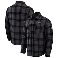 Chemise boutonnée noire à carreaux tri-blend des Baltimore Ravens pour homme, collection Darius Rucker par Fanatics