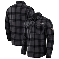 Chemise boutonnée noire à carreaux tri-blend des Baltimore Ravens pour homme, collection Darius Rucker par Fanatics