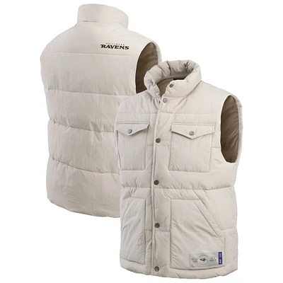 Men's Darius Rucker Collection by Fanatics Cream Baltimore Ravens Puffer Full-Snap Vest