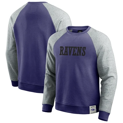 Men's Darius Rucker Collection by Fanatics Purple/Heather Gray Baltimore Ravens Colorblock Pullover Sweatshirt