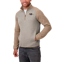 Men's Darius Rucker Collection by Fanatics Tan Baltimore Ravens Tonal Raglan Quarter-Zip Top