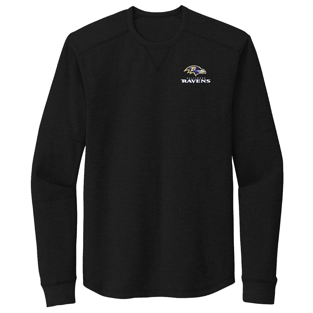 Men's Dunbrooke Black Baltimore Ravens Cavalier Thermal Long Sleeve T-Shirt