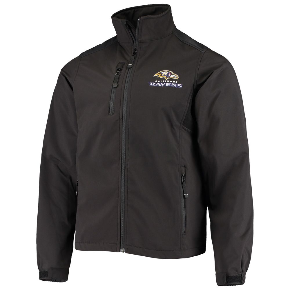 Men's Dunbrooke Black Baltimore Ravens Circle Softshell Fleece Full-Zip Jacket