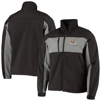 Men's Dunbrooke Black Baltimore Ravens Circle Zephyr Softshell Full-Zip Jacket