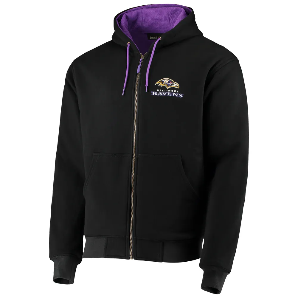 Men's Dunbrooke Black Baltimore Ravens Craftsman Thermal-Lined Full-Zip Hoodie