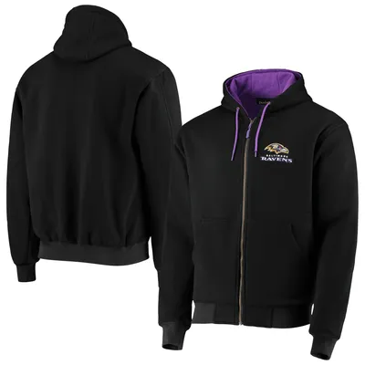 Men's Dunbrooke Black Baltimore Ravens Craftsman Thermal-Lined Full-Zip Hoodie