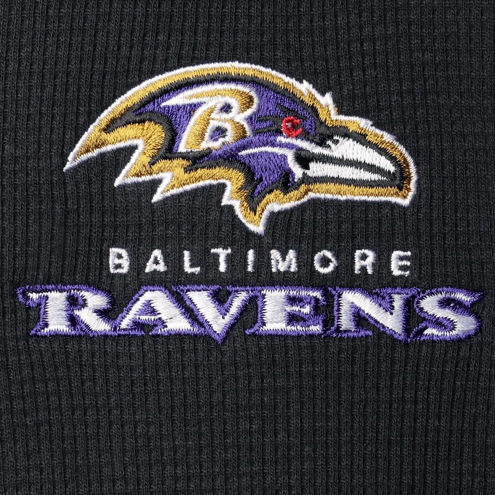 Men's Dunbrooke Black Baltimore Ravens Logo Maverick Thermal Henley Long Sleeve T-Shirt