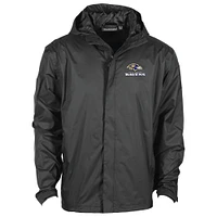 Veste à capuche entièrement zippée et imperméable Dunbrooke Black Baltimore Ravens Tropic pour homme