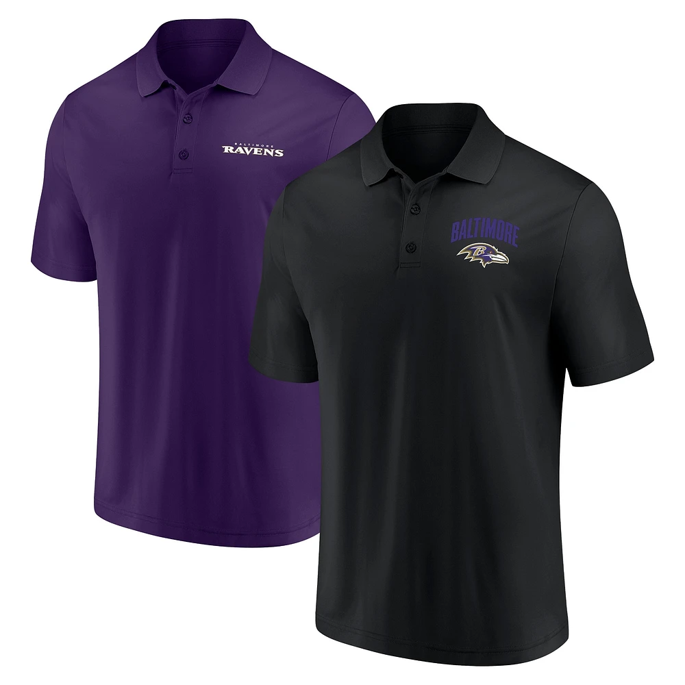 Men's Fanatics Baltimore Ravens Lockup Two-Pack Polo Set