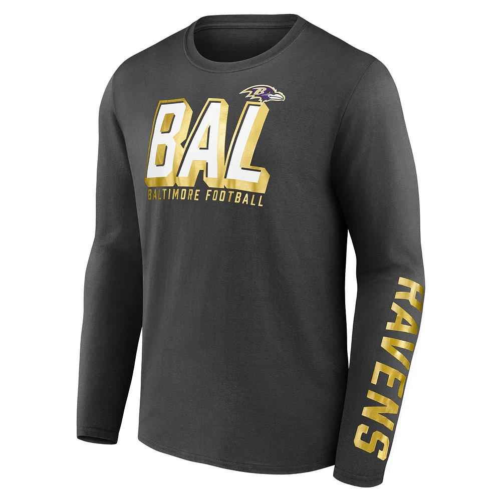 Men's Fanatics  Black Baltimore Ravens Long Sleeve T-Shirt