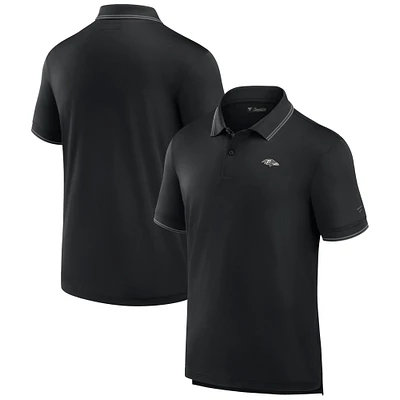 Men's Fanatics Black Baltimore Ravens Pique Polo Shirt