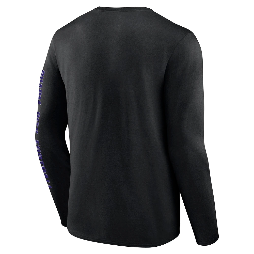 Men's Fanatics Black Baltimore Ravens Vision Long Sleeve T-Shirt