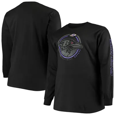 Baltimore Ravens Fanatics Branded Big & Tall Color Pop Long Sleeve T-Shirt - Black