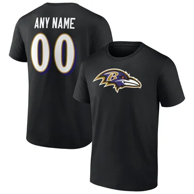 Baltimore Ravens Fanatics Branded Team Authentic Personalized Name & Number T-Shirt - Black