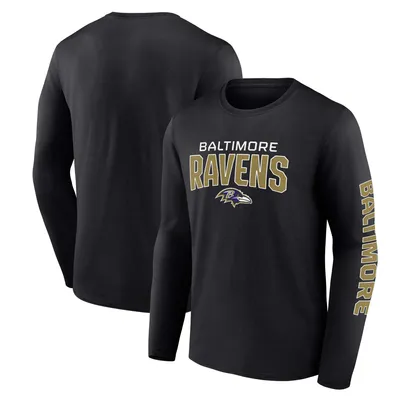 Baltimore Ravens Fanatics Branded Wordmark Go the Distance Long Sleeve T-Shirt - Black