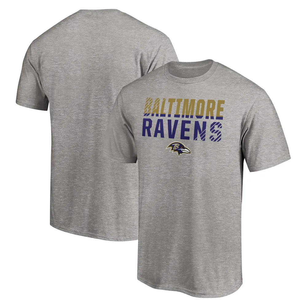 Men's Fanatics Branded Heathered Gray/Purple Baltimore Ravens