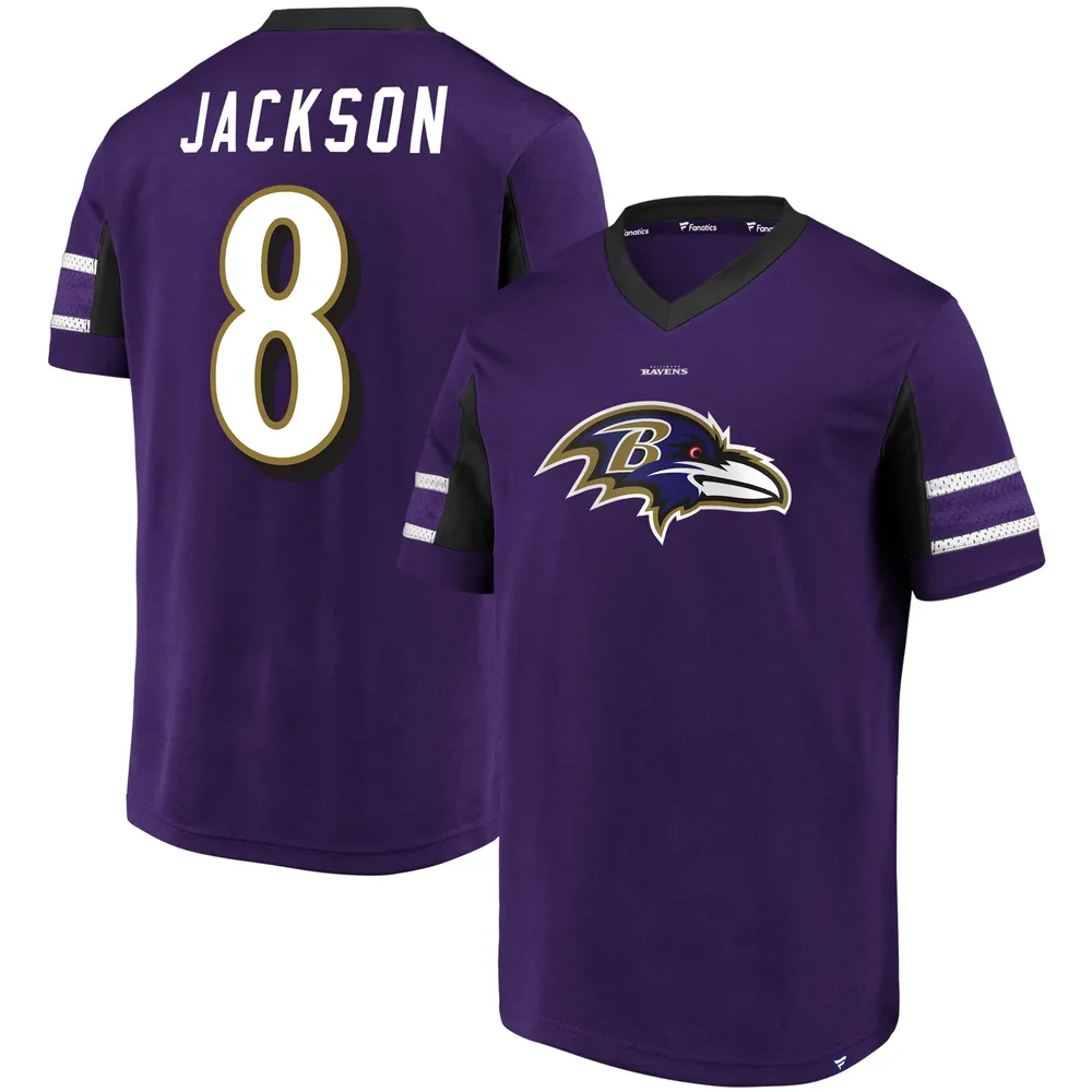 Fanatics Branded Women's Plus Size Lamar Jackson Purple Baltimore Ravens Name Number V-Neck T-Shirt - Purple