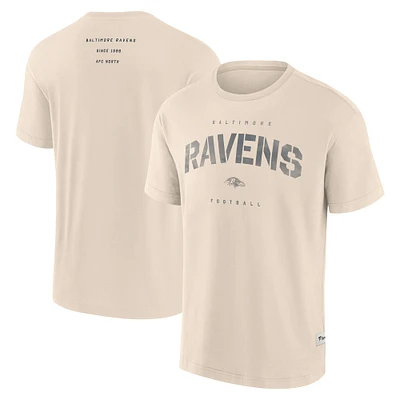T-shirt Fanatics pour homme Baltimore Ravens Elements Weathered Tonal Future Ground crème
