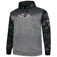 Men's Fanatics Heather Charcoal Baltimore Ravens Big & Tall Camo Pullover Hoodie