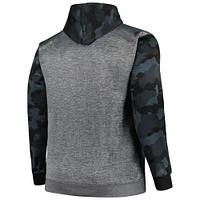 Men's Fanatics Heather Charcoal Baltimore Ravens Big & Tall Camo Pullover Hoodie