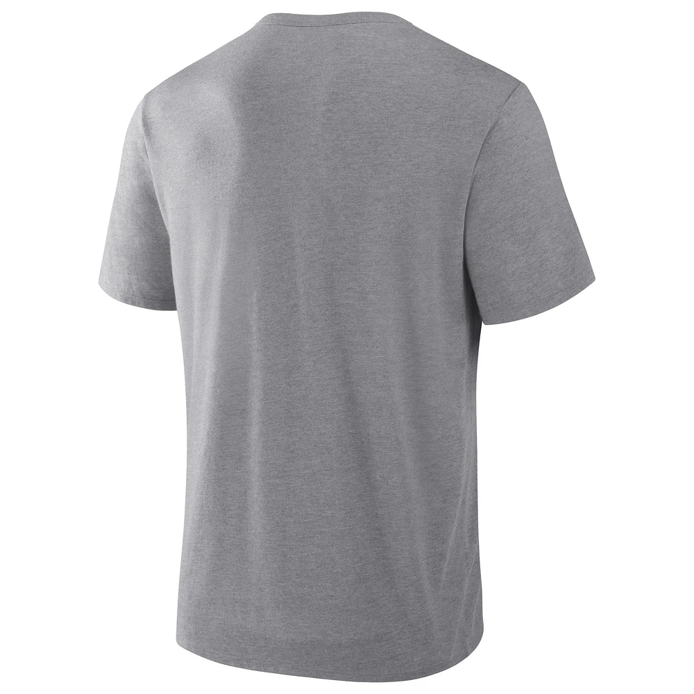 T-shirt tri-blend gris chiné Fanatics pour homme des Baltimore Ravens