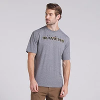 T-shirt tri-blend gris chiné Fanatics pour homme des Baltimore Ravens