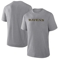 T-shirt tri-blend gris chiné Fanatics pour homme des Baltimore Ravens