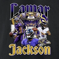 T-shirt graphique Fanatics Lamar Jackson pour hommes, joueur notoire des Baltimore Ravens, noir