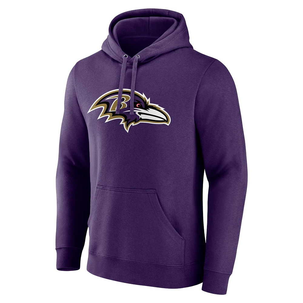 Men's Fanatics Lamar Jackson Purple Baltimore Ravens Big & Tall Fleece Name Number Pullover Hoodie