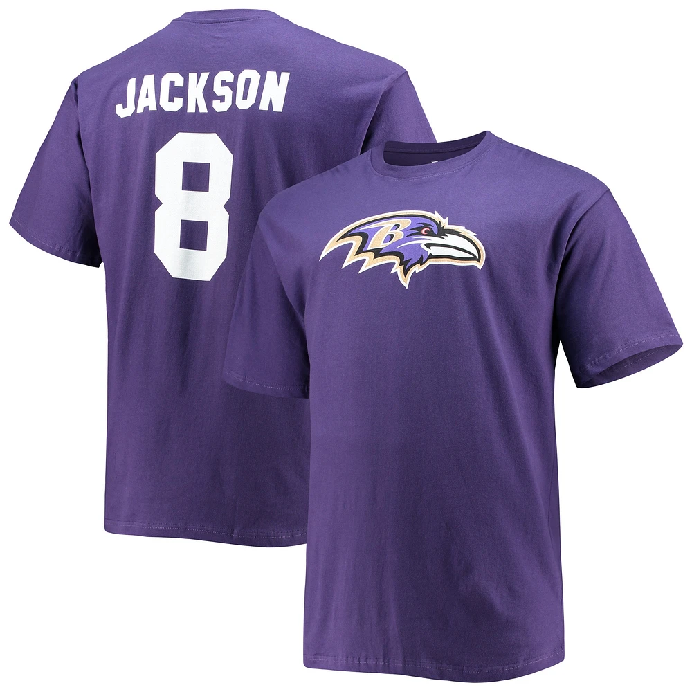 T-shirt violet avec nom et numéro de joueur Fanatics Lamar Jackson des Ravens Baltimore pour hommes