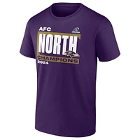 T-shirt Fanatics violet pour hommes Baltimore Ravens Champions de la division nord l'AFC 2024 Conquer Big & Tall