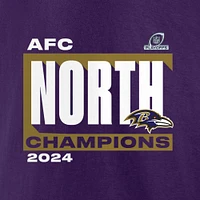 T-shirt Fanatics violet pour hommes Baltimore Ravens Champions de la division nord l'AFC 2024 Conquer Big & Tall