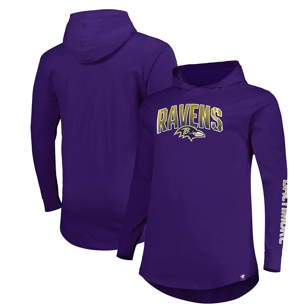 Men's Fanatics Purple Baltimore Ravens Big & Tall Front Runner Pullover Hoodie