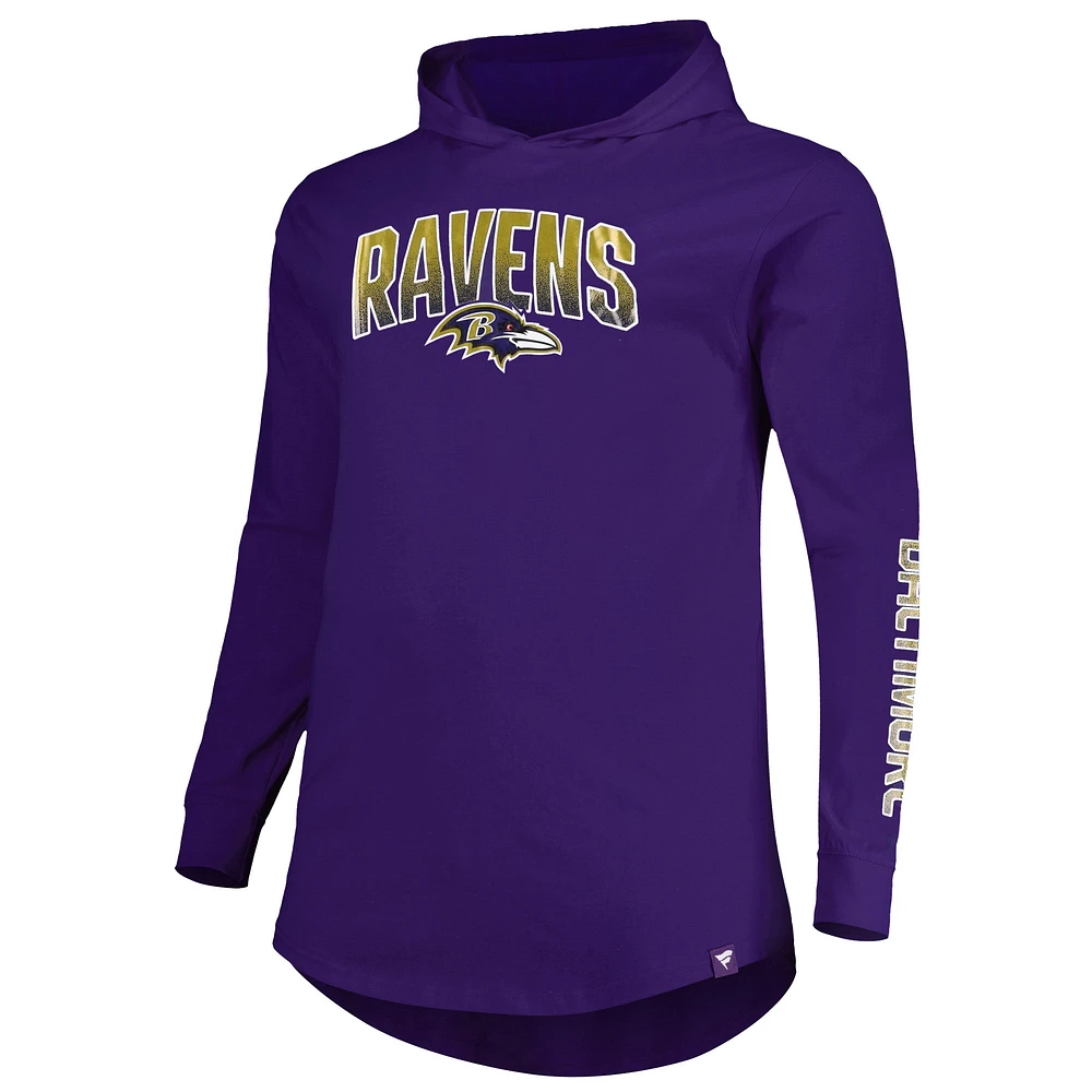 Men's Fanatics Purple Baltimore Ravens Big & Tall Front Runner Pullover Hoodie