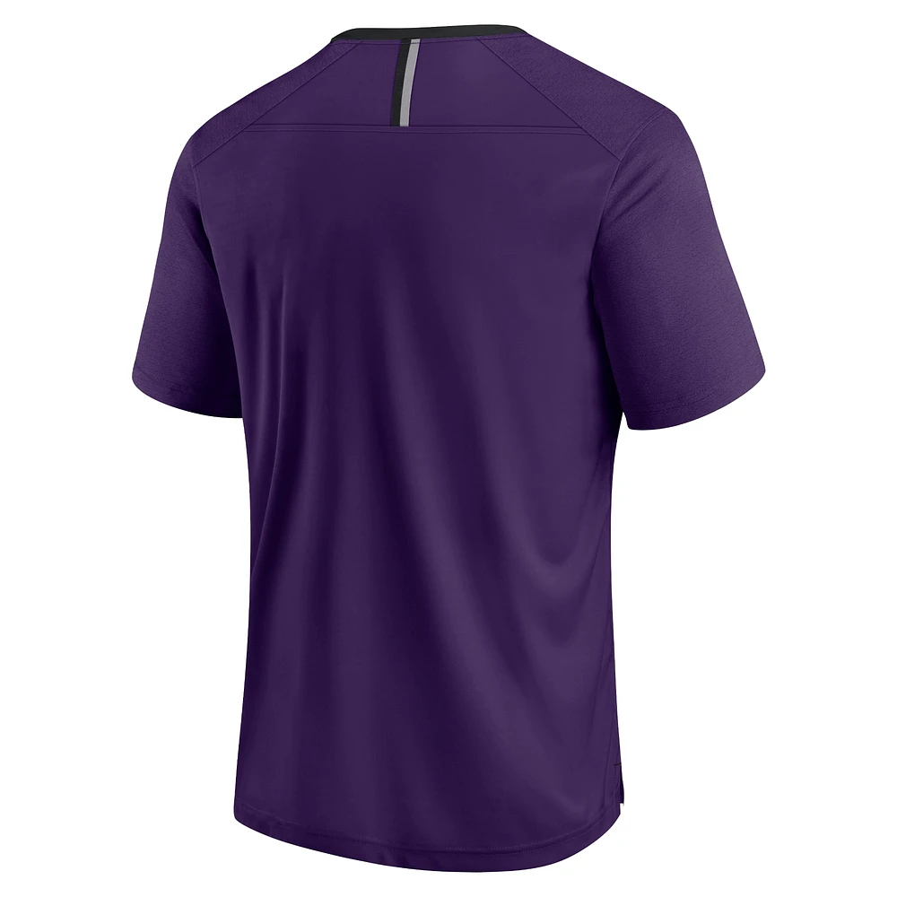 Men's Fanatics Purple Baltimore Ravens Defender Fade Slant T-Shirt