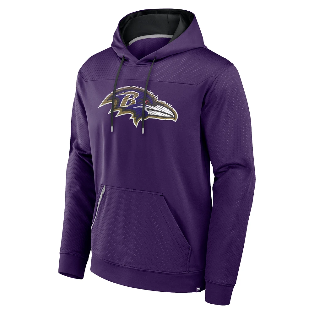 Men's Fanatics Purple Baltimore Ravens Defender Pullover Hoodie