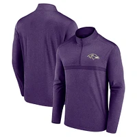 Pull zippé quart de tour Fanatics violet pour homme, motif tête-à-tête des Ravens Baltimore