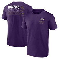 T-shirt violet fanatiques pour hommes Baltimore Ravens Repeat Stats