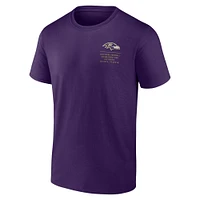 T-shirt violet fanatiques pour hommes Baltimore Ravens Repeat Stats