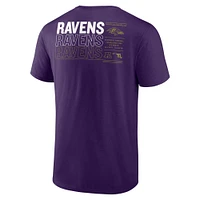 T-shirt violet fanatiques pour hommes Baltimore Ravens Repeat Stats