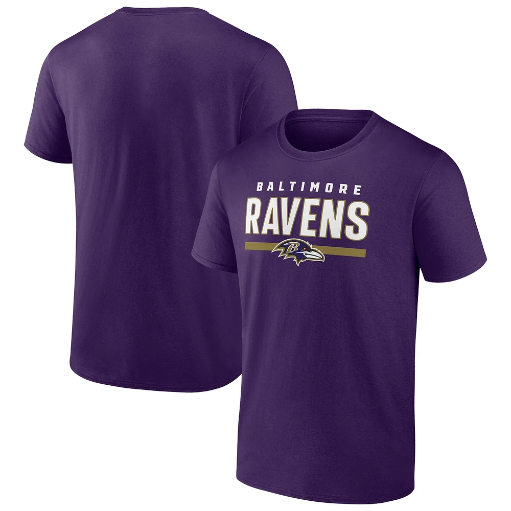 T-shirt violet Fanatics pour homme avec motif vitesse et agilité des Baltimore Ravens