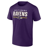 T-shirt violet Fanatics pour homme avec motif vitesse et agilité des Baltimore Ravens