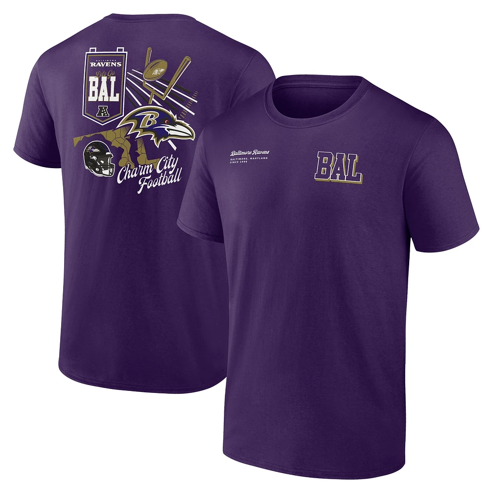 T-shirt violet Fanatics Baltimore Ravens Split Zone pour hommes