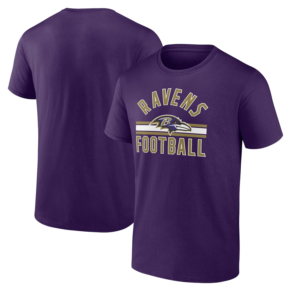 Men's Fanatics Purple Baltimore Ravens Standard Arch Stripe T-Shirt